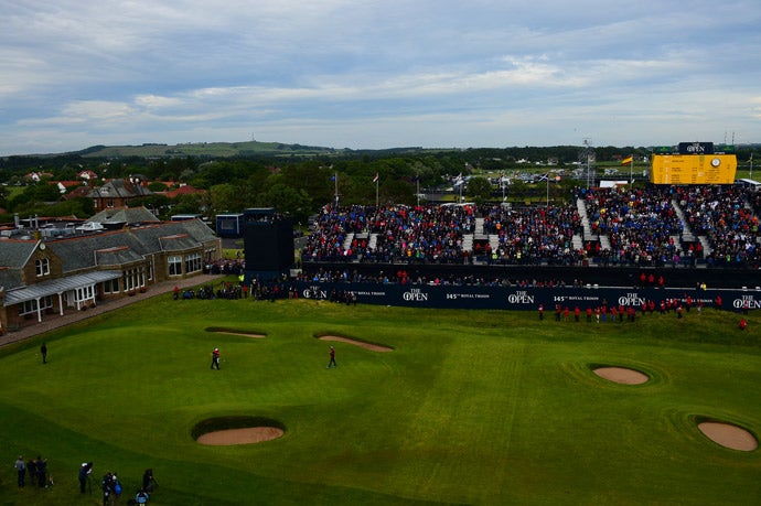 The scene at the 18th hole after the final putt dropped.