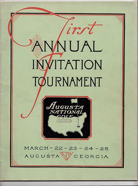 1934 Augusta Invitational Tournament (Masters) Program -- $16,412