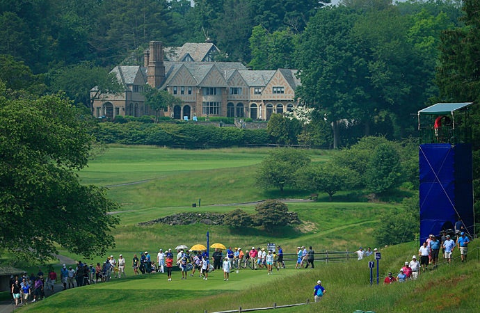 Players on the 7th tee during the 2015 KPMG Women's PGA Championship.