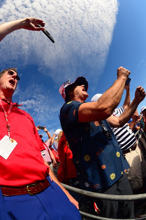 Actor Bill Murray was in the stands cheering on the Americans on Sunday.