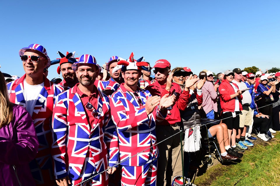 A group of British fans wore matching outfits Friday.