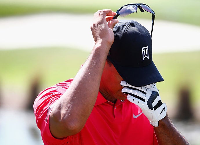 It wouldn’t last long, though. Woods couldn’t even finish his Sunday round, citing back spasms as he withdrew from the event. The spasms began during this pre-round warm-up and sent him from the course with just five holes remaining.