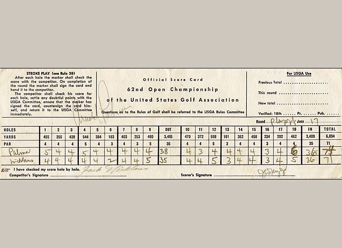 1962 U.S. Open Scorecard
