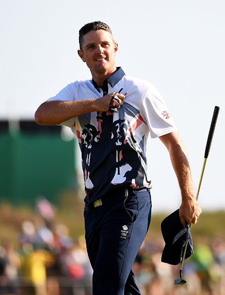 Justin Rose touts Team Great Britain after his winning putt.