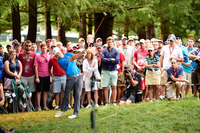 Jordan Spieth charged up the leaderboard on Friday at the PGA Championship.