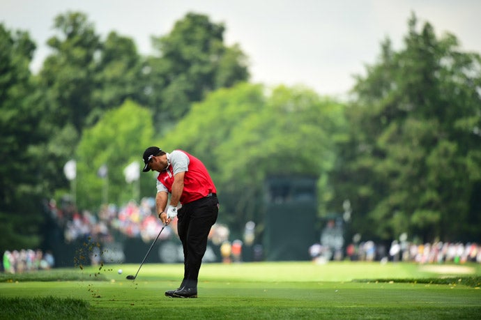 Patrick Reed is five under after a second-round 65.