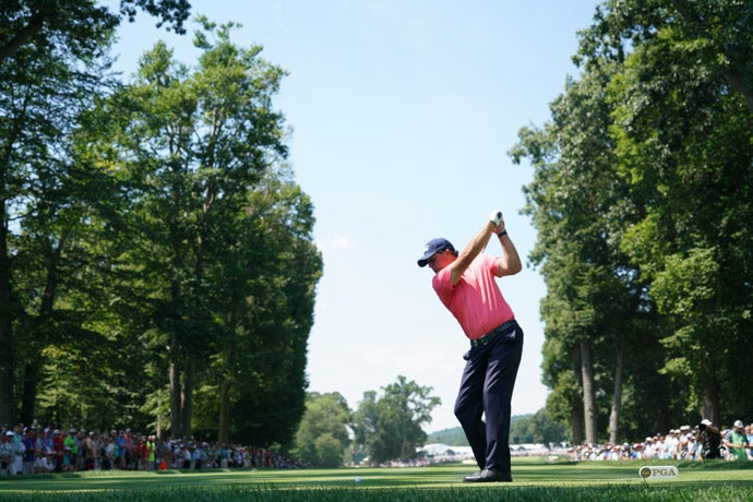Phil Mickelson was four over early in his opening round before recovering to shoot a 71.