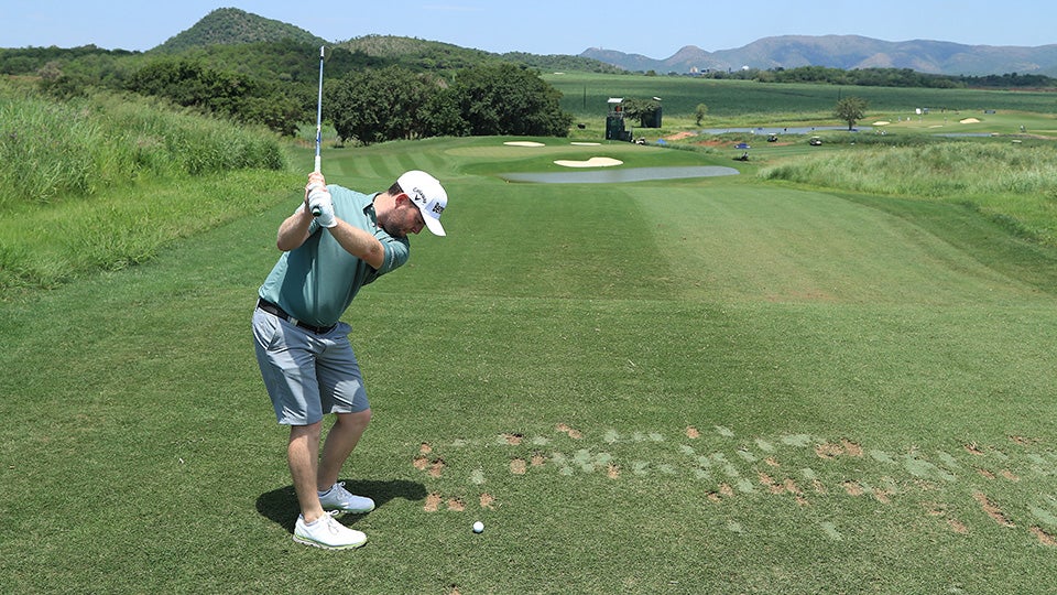 Watch Branden Grace Skips Golf Ball Over Water Hazard