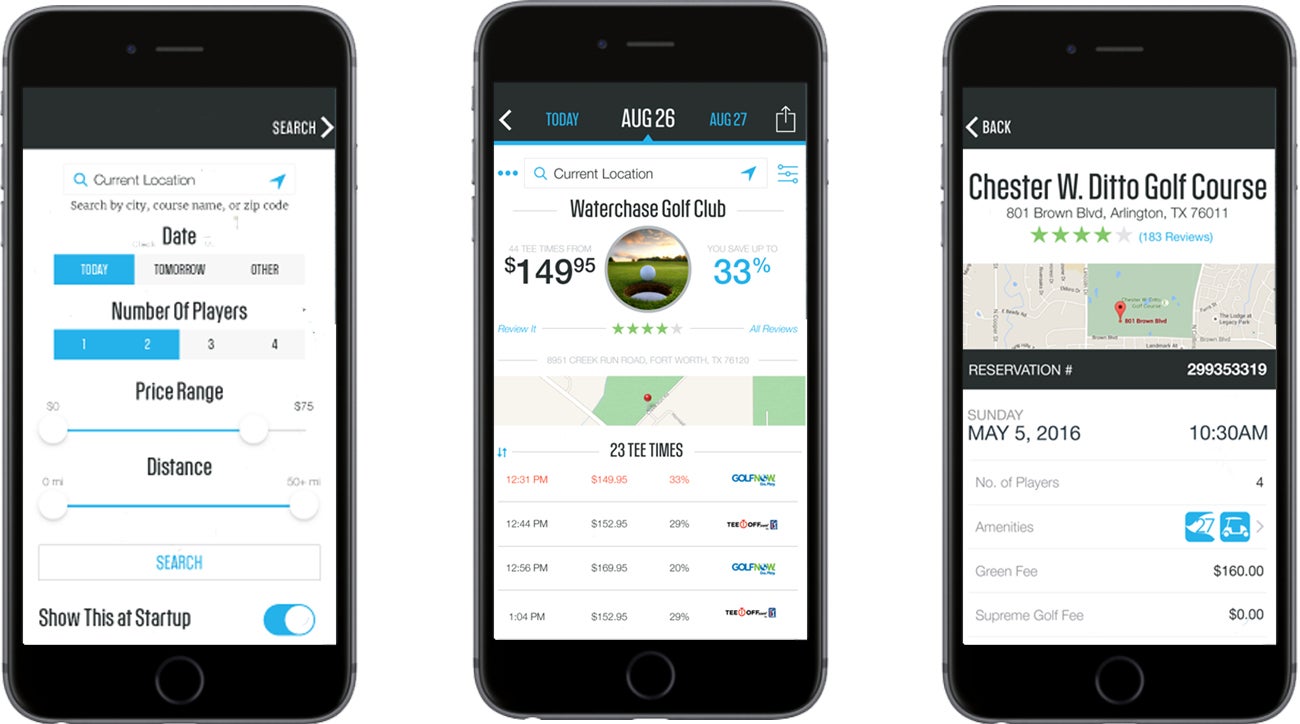 GOLF's teetime booking platform now available as an app