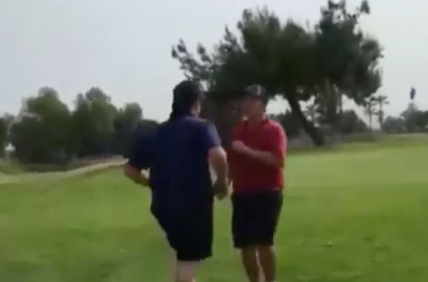 Watch Two guys throw down on a golf course, and it's awful