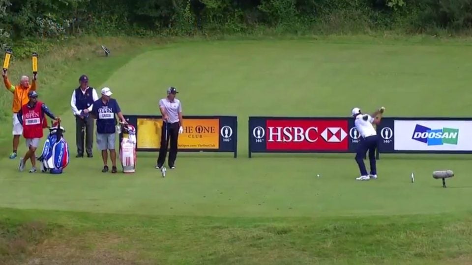 WATCH Rickie Fowler nearly aces par4 Saturday at British Open