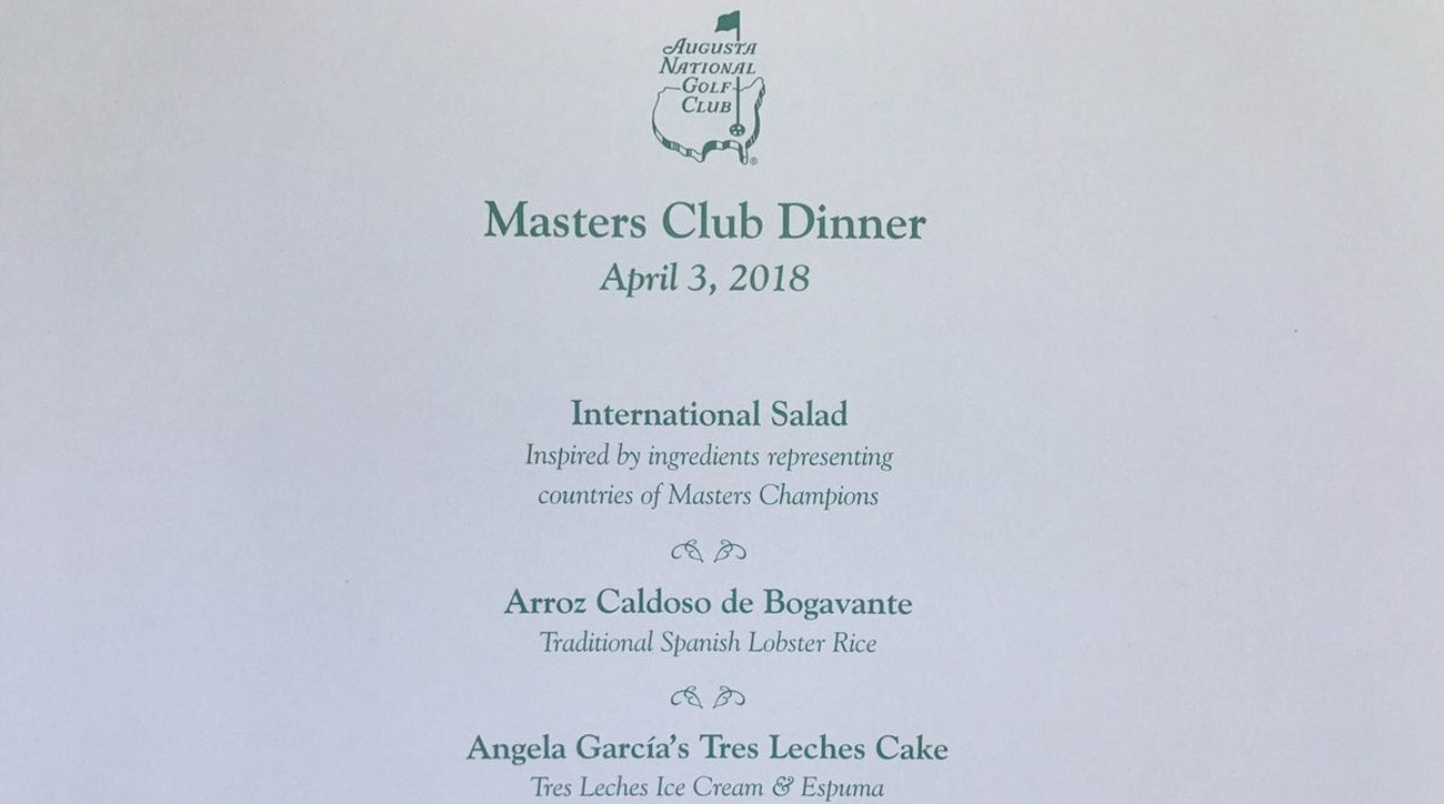 Sergio Garcia unveils his Masters Champions dinner menu