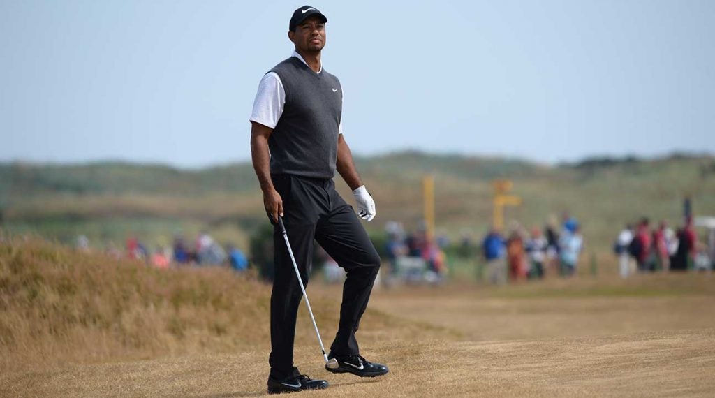 Tiger Woods is in contention at the British Open.
