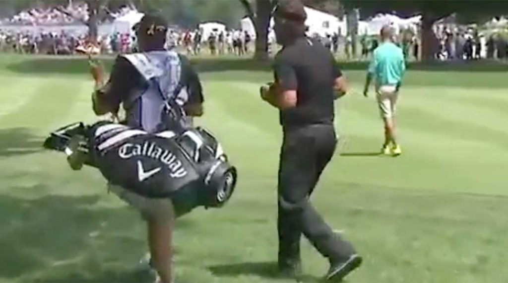 Phil Mickelson brought his dance moves to the golf course.