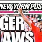 Tiger Woods on the front page of the New York Post.