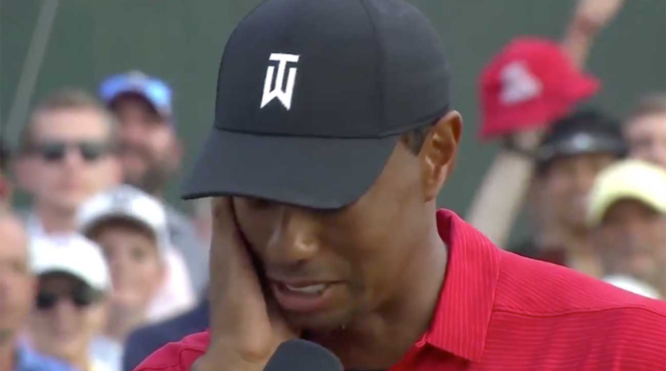 WATCH: Emotional Tiger Woods fights tears after winning Tour Championship