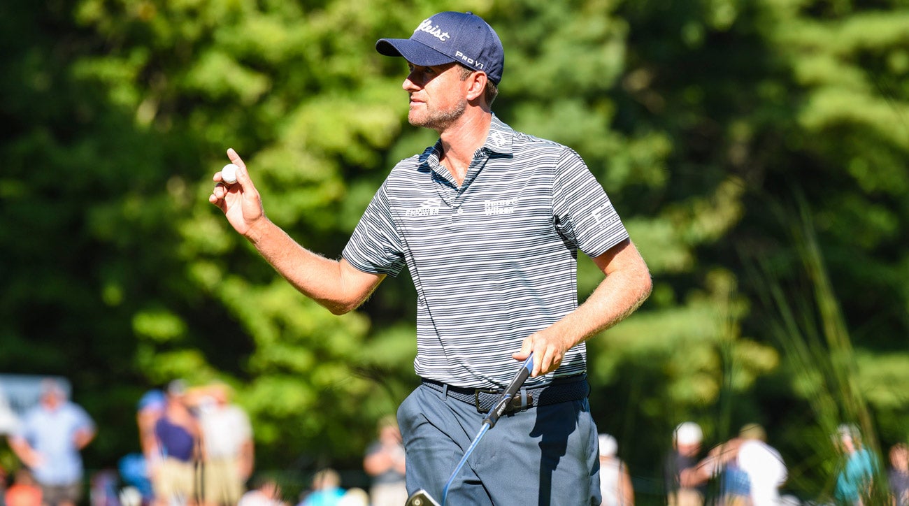 Webb Simpson made six birdies and an eagle in the second round of the Dell Technologies Championship.