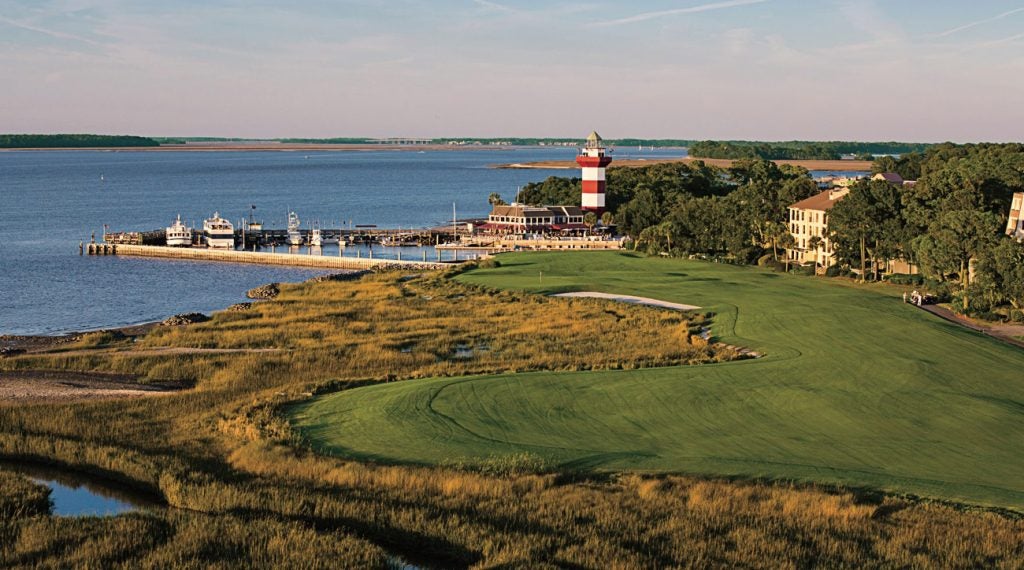 The 18th hole at Harbour Town Golf Links is as scenic as it gets. 