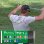 Thomas Pieters prepares to break his putter Friday at the European Masters.