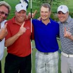Four golfers made holes-in-one on Thursday at Pine Hills is Wisconsin. One of them, Ted Anderson (second from right), did it for $1 million.