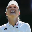 Nelly Korda reacts after a shot during the final round of the Taiwan Championship. She fired a 68 to win.
