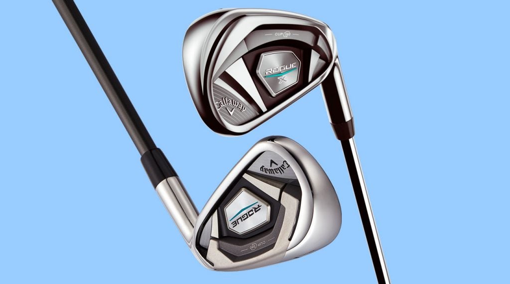 The Callaway Rogue iron and the Callaway Rogue X iron.