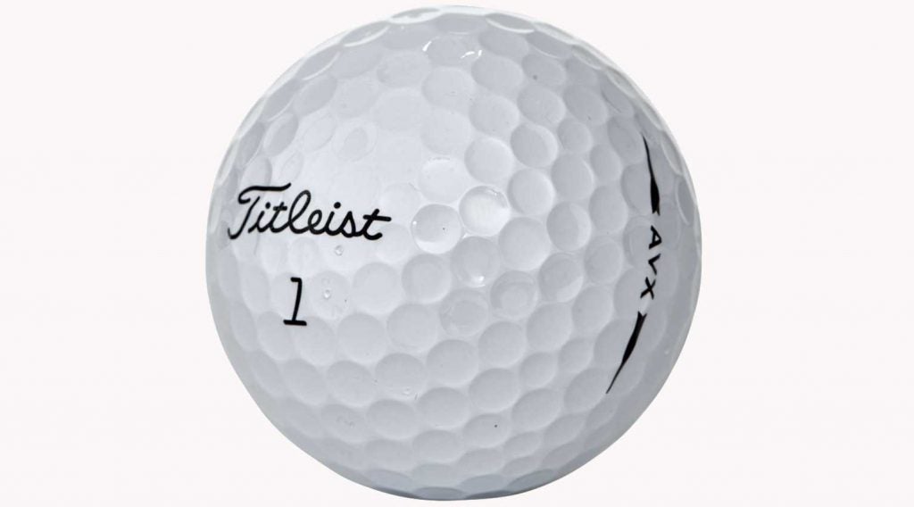 The Titleist AVX golf ball.
