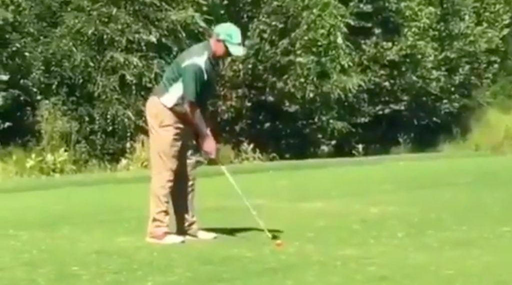 The video above shows once of the worst golf shots we've ever seen. Think twice before watching it.