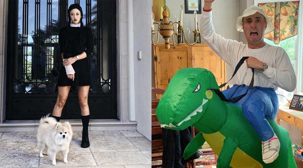 Michelle Wie and Justin Thomas dress up for Halloween.