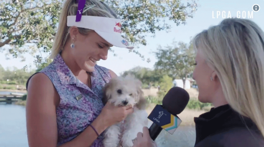 Lexi Thompson and puppy