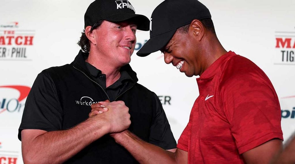 Phil Mickelson, Tiger Woods, the Match, press conference
