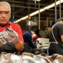 The wedge legend, Bob Vokey, grinding in his studio at Titleist's Southern California facility.