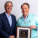Howard Milstein and PGA of America CEO Seth Waugh pose for a photo.