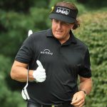 Phil Mickelson gives a thumbs up during a round.