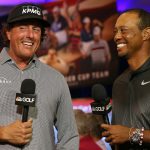 Phil Mickelson and Tiger Woods after being selected as captain's picks for the 2018 U.S. Ryder Cup team.