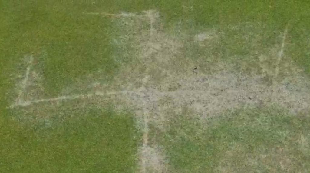 This swastika was found carved into a green at an Indianapolis golf course recently.
