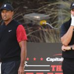 Tiger Woods and Phil Mickelson during The Match at Shadow Creek.