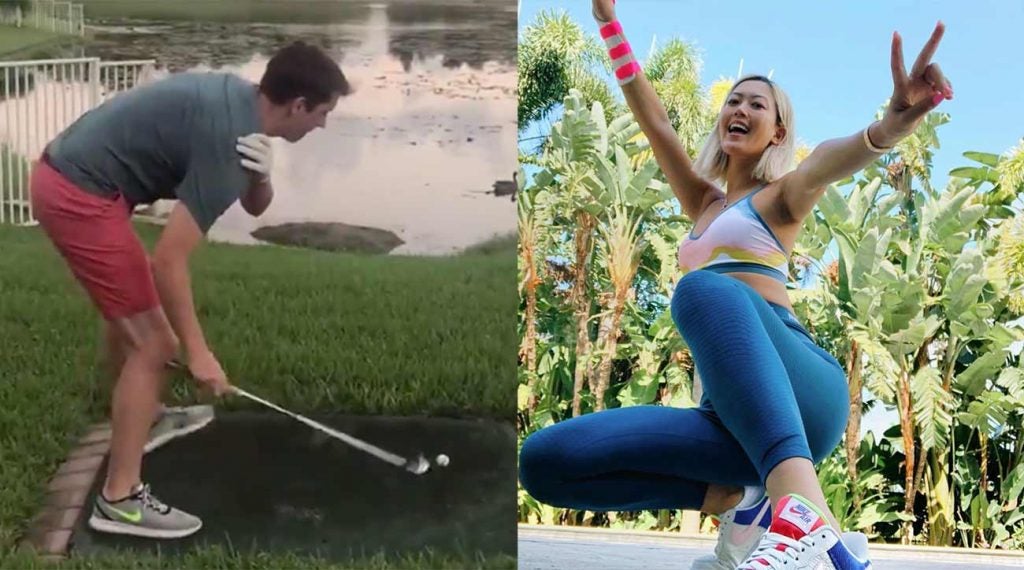 Jack Bartlett's swing impersonations and Michelle Wie's shoes.
