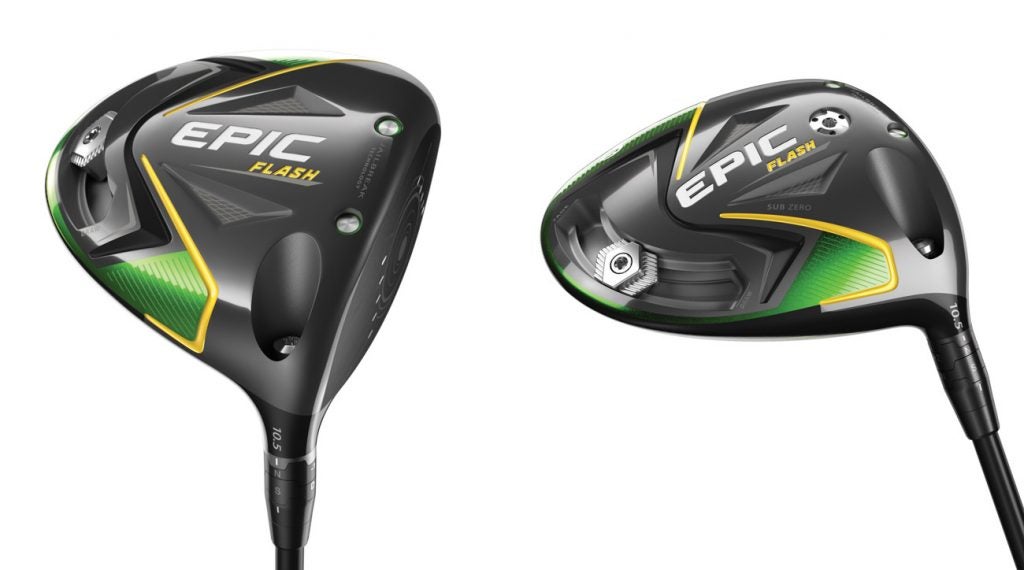 Callaway's Epic Flash (left) and Epic Flash Sub Zero drivers (right).