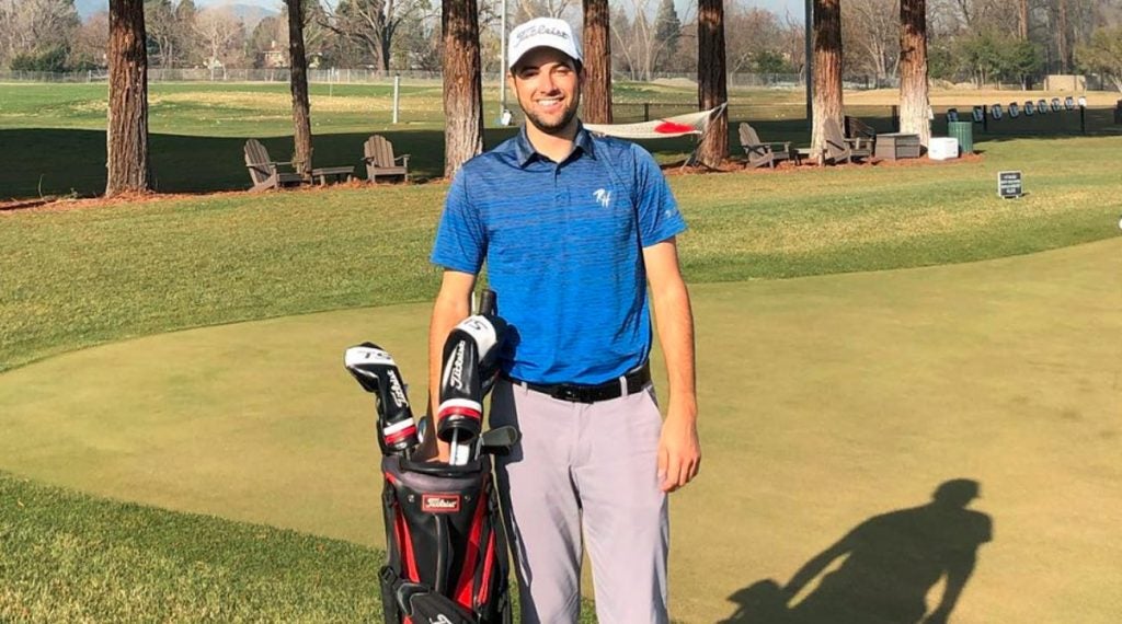 Cody Blick posted this photo on Instagram after being reunited with his stolen Titleist clubs.