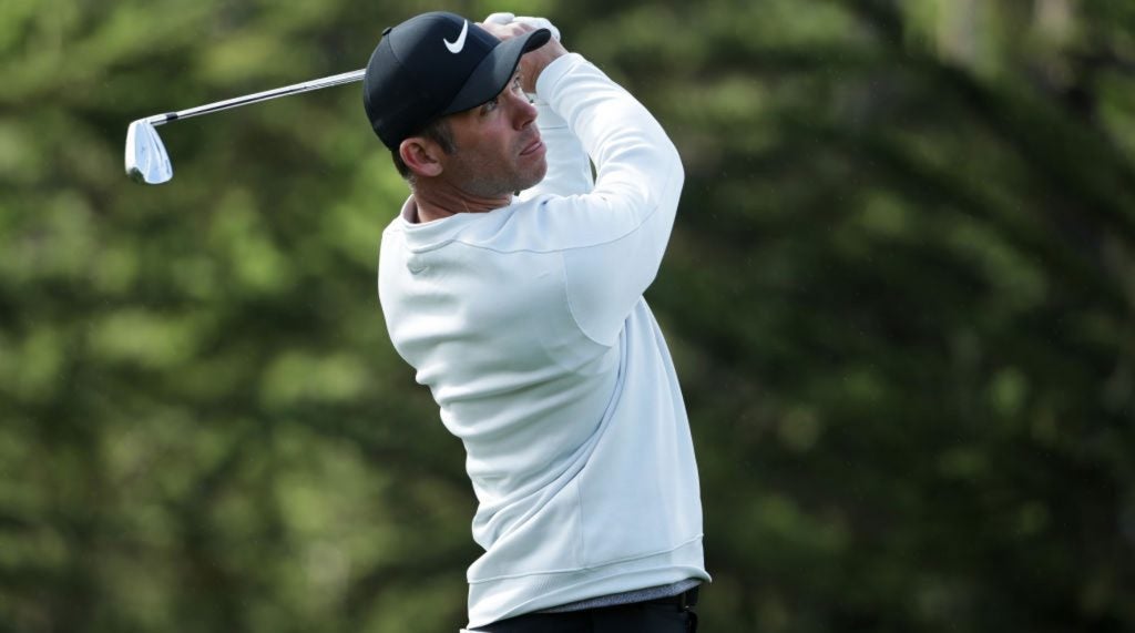 Paul Casey holds the lead at Pebble Beach after 54 holes.