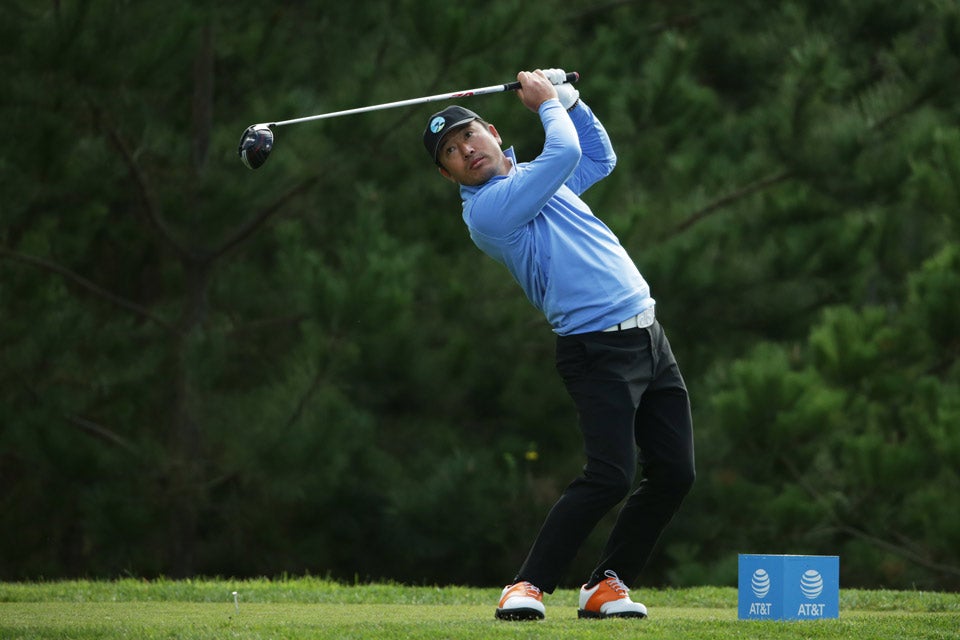 Hosung Choi is 111th after his first round on the PGA Tour — but you'd never know it by the smile on his face.