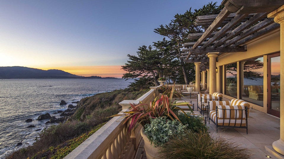 French doors open to sweeping terraces.