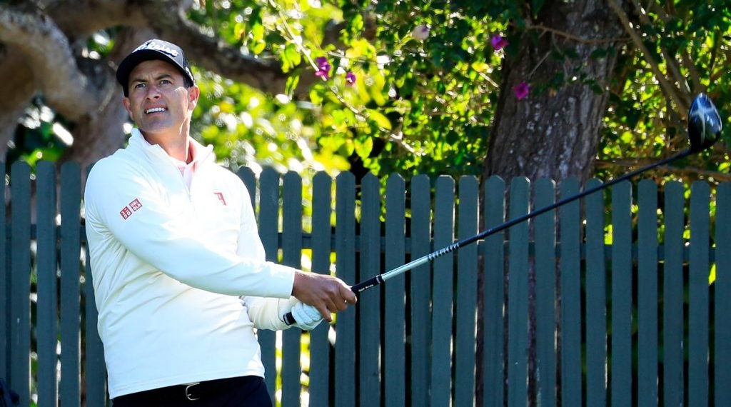 Adam Scott plays a shot during last week's AT&T Pebble Beach Pro-Am.