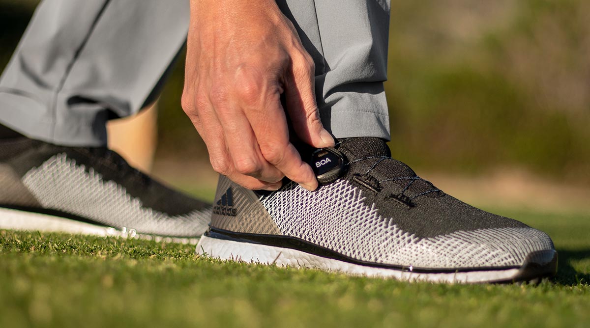 The Adidas Forgefiber BOA shoes feature a new BOA fit system for optimized fit.