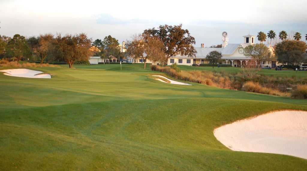 Celebration Golf Club has an iconic windmill located next to the clubhouse.