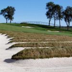 The famous Church Pew bunkers at Oakmont Country Club.