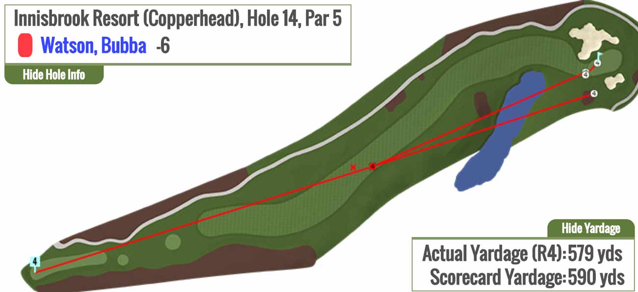 Watson made an impressive bogey after his ball got stuck in the tree.
