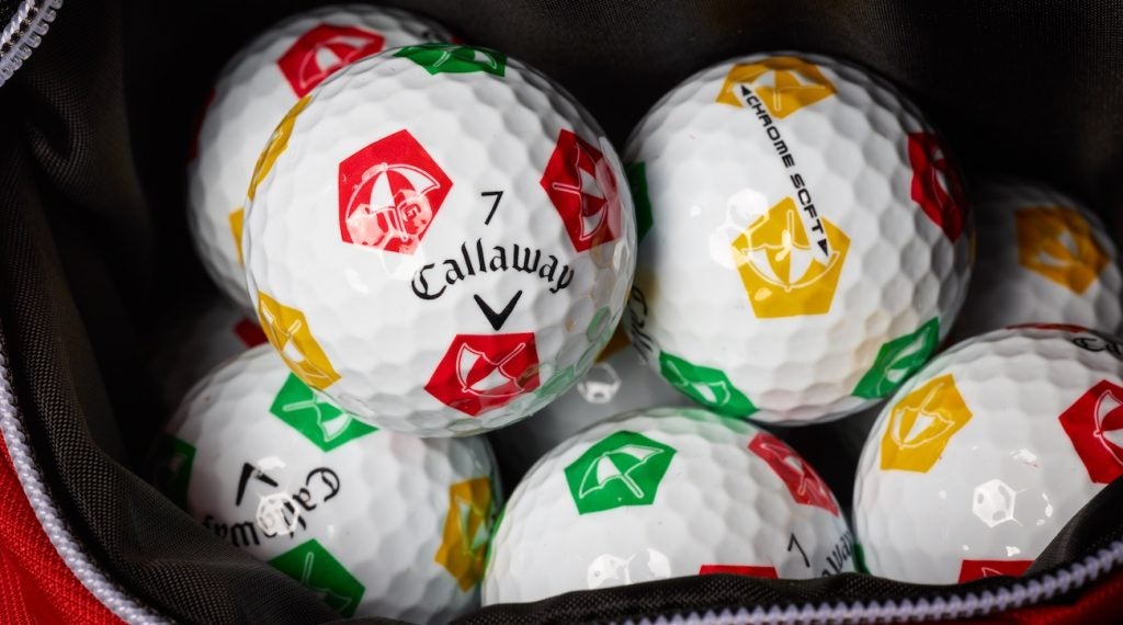 Callaway's Arnold Palmer Umbrella Chrome Soft Truvis golf balls.