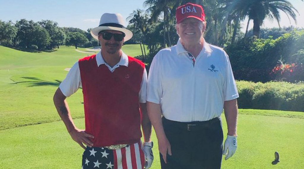 Kid Rock and President Donald Trump hit the links this weekend at Trump International Golf Club in West Palm Beach, Florida.